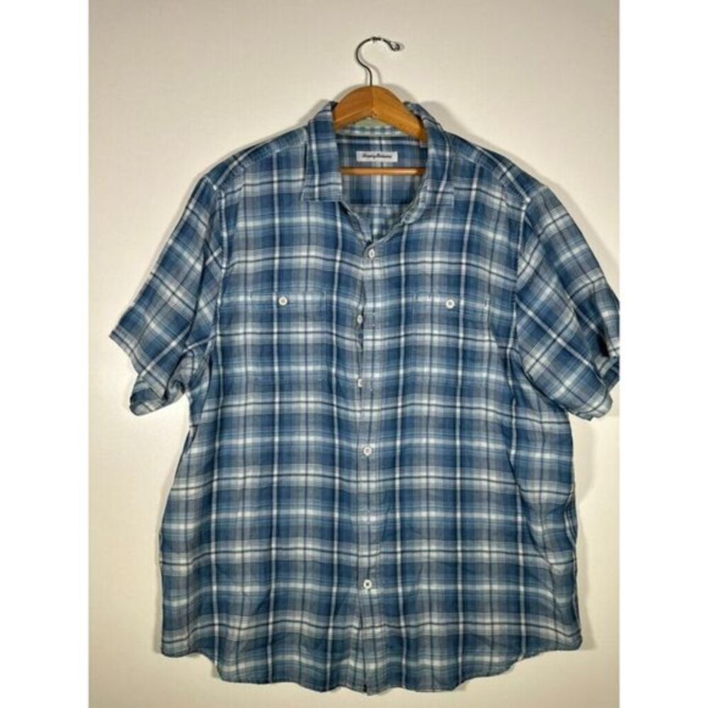 Tommy Bahama Desert Duo Plaid Button-front Camp Shirt XL Mens MSR $125